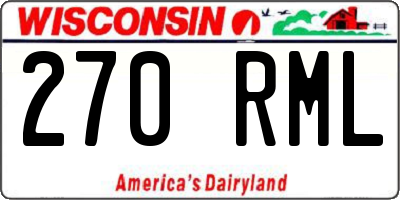 WI license plate 270RML