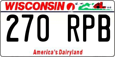 WI license plate 270RPB