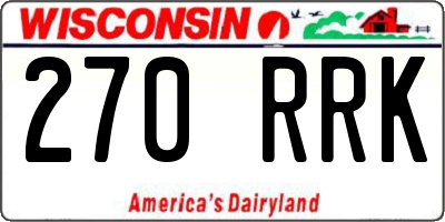 WI license plate 270RRK