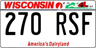 WI license plate 270RSF