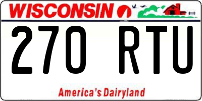 WI license plate 270RTU