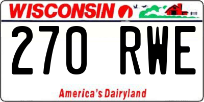 WI license plate 270RWE