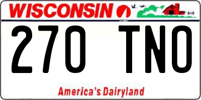WI license plate 270TNO