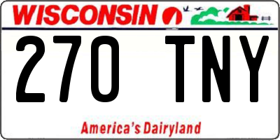 WI license plate 270TNY