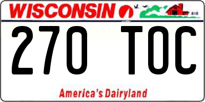 WI license plate 270TOC