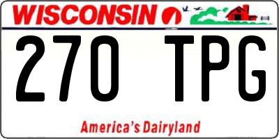 WI license plate 270TPG