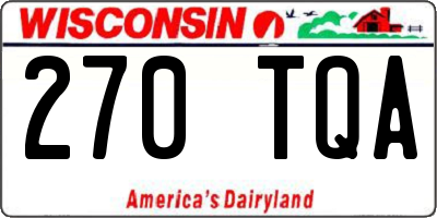 WI license plate 270TQA