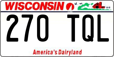 WI license plate 270TQL