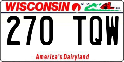 WI license plate 270TQW