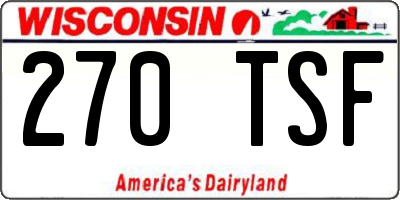 WI license plate 270TSF