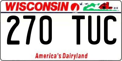 WI license plate 270TUC