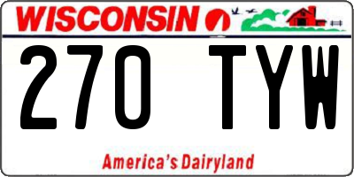 WI license plate 270TYW