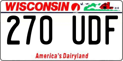 WI license plate 270UDF
