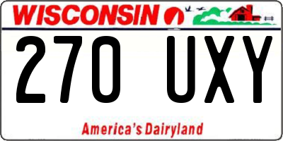 WI license plate 270UXY