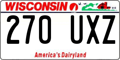 WI license plate 270UXZ