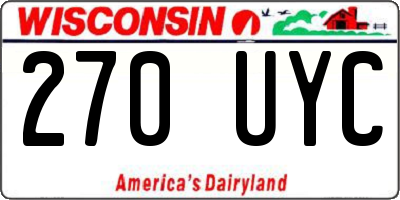WI license plate 270UYC