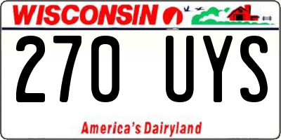 WI license plate 270UYS