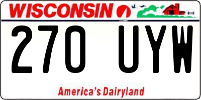 WI license plate 270UYW
