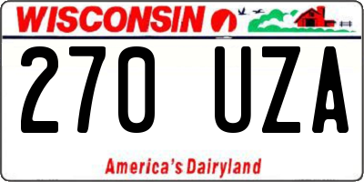 WI license plate 270UZA