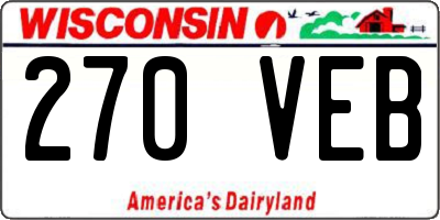 WI license plate 270VEB