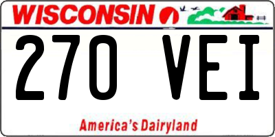 WI license plate 270VEI