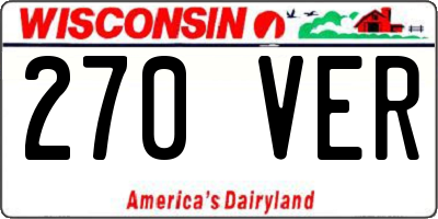 WI license plate 270VER