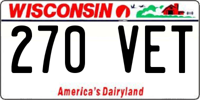 WI license plate 270VET