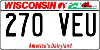 WI license plate 270VEU