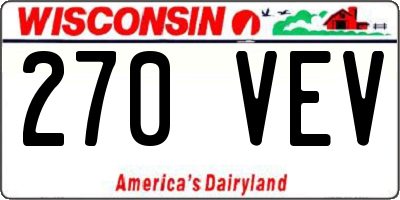 WI license plate 270VEV