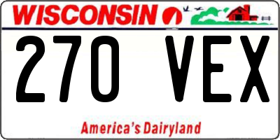 WI license plate 270VEX