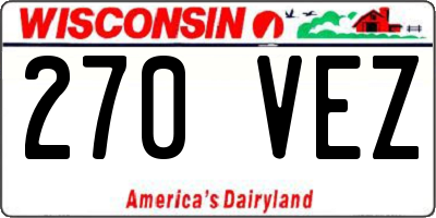 WI license plate 270VEZ