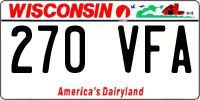 WI license plate 270VFA