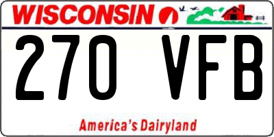 WI license plate 270VFB