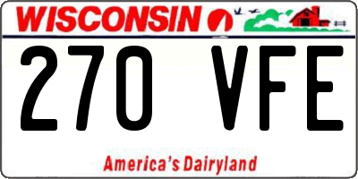 WI license plate 270VFE