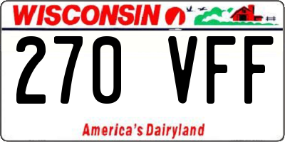 WI license plate 270VFF