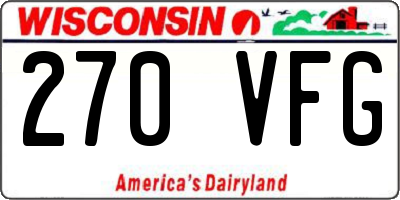 WI license plate 270VFG
