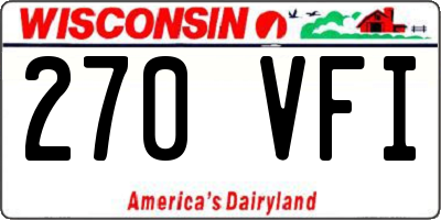 WI license plate 270VFI