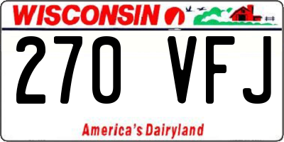WI license plate 270VFJ