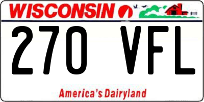WI license plate 270VFL