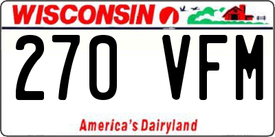 WI license plate 270VFM