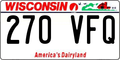WI license plate 270VFQ
