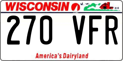 WI license plate 270VFR