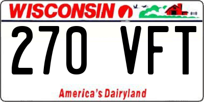 WI license plate 270VFT