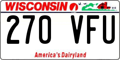 WI license plate 270VFU
