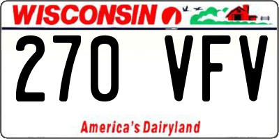 WI license plate 270VFV