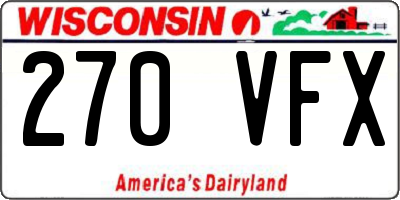 WI license plate 270VFX