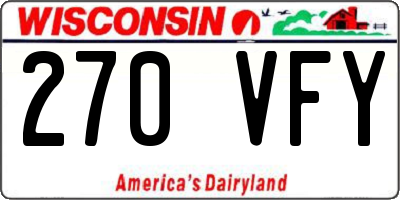 WI license plate 270VFY