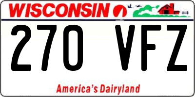 WI license plate 270VFZ
