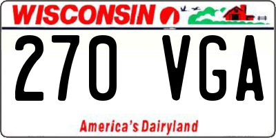 WI license plate 270VGA