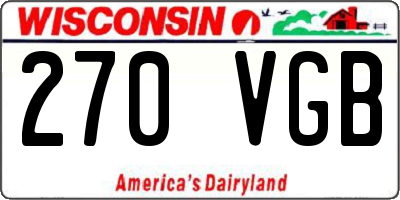 WI license plate 270VGB